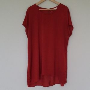 Sejour copper short sleeve high low tunic 14